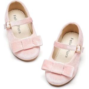 imageFelix ampamp Flora Girls Toddler Little Ballet Shoes  Flower Girls Mary Jane Flats Dress Shoes Party WeddingBf16pink