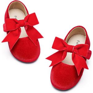 imageFelix ampamp Flora Toddler Flower Girl Dress Shoes  Girl Ballet Flats Party School Shoes WeddingB821velvet Red