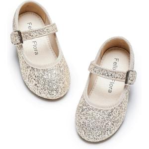 imageFelix ampamp Flora Toddler Flower Girl Dress Shoes  Girl Ballet Flats Party School Shoes WeddingBf20glitter Gold