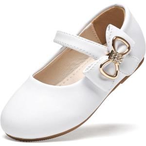 imageFelix ampamp Flora Toddler Flower Girl Dress Shoes  Baby Girl Ballet Mary Jane Flats for Party School WeddingB888fl White