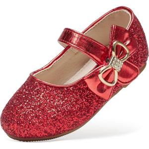 imageFelix ampamp Flora Toddler Flower Girl Dress Shoes  Baby Girl Ballet Mary Jane Flats for Party School WeddingB888glitter Red