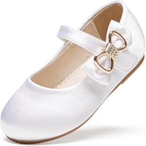 imageFelix ampamp Flora Toddler Flower Girl Dress Shoes  Baby Girl Ballet Mary Jane Flats for Party School WeddingB888s White