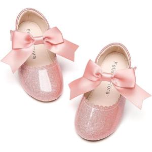 imageFelix ampamp Flora Toddler Flower Girl Dress Shoes  Baby Girl Ballet Mary Jane Flats for Party School WeddingB890pink