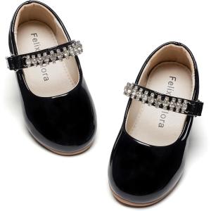 imageFelix ampamp Flora Toddler Flower Girl Dress Shoes  Baby Girl Ballet Mary Jane Flats for Party School WeddingB899pl Black