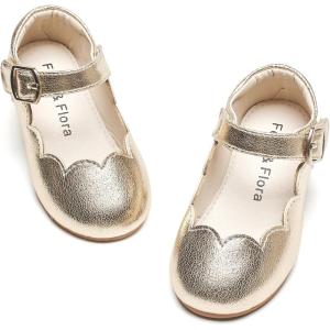 imageFelix ampamp Flora Toddler Flower Girl Dress Shoes  Baby Girl Ballet Mary Jane Flats for Party School WeddingB902gold