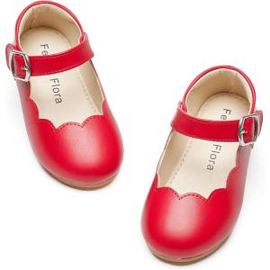 imageFelix ampamp Flora Toddler Flower Girl Dress Shoes  Baby Girl Ballet Mary Jane Flats for Party School WeddingB902red