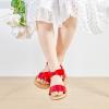 imageFelix ampamp Flora Toddler Girl Sandals  Flower Girl Dress Shoes Open Toe Little Kid Summer FlatsBc233red