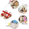 imageFelix ampamp Flora Toddler Girl Sandals  Flower Girl Dress Shoes Open Toe Little Kid Summer FlatsBc233red