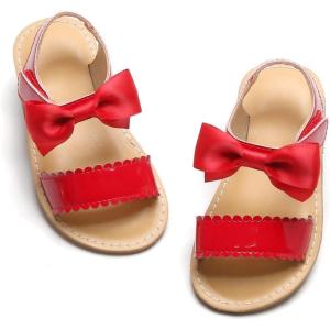 imageFelix ampamp Flora Toddler Girl Sandals  Flower Girl Dress Shoes Open Toe Little Kid Summer FlatsBc233red