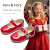 imageFelix ampamp Flora Girls Toddler Little Ballet Shoes  Flower Girls Mary Jane Flats Dress Shoes Party WeddingBf23pl Red