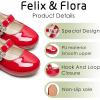 imageFelix ampamp Flora Girls Toddler Little Ballet Shoes  Flower Girls Mary Jane Flats Dress Shoes Party WeddingBf23pl Red