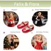 imageFelix ampamp Flora Girls Toddler Little Ballet Shoes  Flower Girls Mary Jane Flats Dress Shoes Party WeddingBf23pl Red