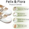 imageFelix ampamp Flora Girls Toddler Little Ballet Shoes  Flower Girls Mary Jane Flats Dress Shoes Party WeddingBf23pl White