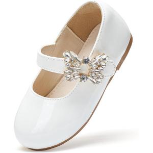 imageFelix ampamp Flora Girls Toddler Little Ballet Shoes  Flower Girls Mary Jane Flats Dress Shoes Party WeddingBf23pl White