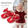 imageFelix ampamp Flora Baby Dress Shoes  Infant Baby Girls Mary Jane Flats Moccasinss Soft Sole Walking Crib ShoesBn34red