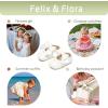 imageFelix ampamp Flora Baby Dress Shoes  Infant Baby Girls Mary Jane Flats Moccasinss Soft Sole Walking Crib ShoesBn34white