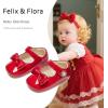 imageFelix ampamp Flora Baby Dress Shoes  Infant Baby Girls Mary Jane Flats Moccasinss Soft Sole Walking Crib ShoesBn35red