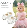 imageFelix ampamp Flora Baby Dress Shoes  Infant Baby Girls Mary Jane Flats Moccasinss Soft Sole Walking Crib ShoesBn35white