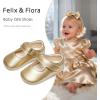 imageFelix ampamp Flora Baby Dress Shoes  Infant Baby Girls Mary Jane Flats Moccasinss Soft Sole Walking Crib ShoesBn43gold