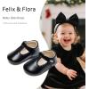 imageFelix ampamp Flora Soft Sole Baby Shoes  Infant Baby Girls Ballet Flats Moccasinss Rubber Sole Walking Crib ShoesBn37black