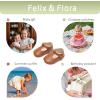 imageFelix ampamp Flora Soft Sole Baby Shoes  Infant Baby Girls Ballet Flats Moccasinss Rubber Sole Walking Crib ShoesBn37brown