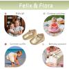 imageFelix ampamp Flora Soft Sole Baby Shoes  Infant Baby Girls Ballet Flats Moccasinss Rubber Sole Walking Crib ShoesBn37gold