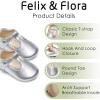 imageFelix ampamp Flora Soft Sole Baby Shoes  Infant Baby Girls Ballet Flats Moccasinss Rubber Sole Walking Crib ShoesBn37silver
