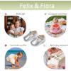 imageFelix ampamp Flora Soft Sole Baby Shoes  Infant Baby Girls Ballet Flats Moccasinss Rubber Sole Walking Crib ShoesBn37silver