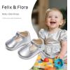 imageFelix ampamp Flora Soft Sole Baby Shoes  Infant Baby Girls Ballet Flats Moccasinss Rubber Sole Walking Crib ShoesBn37silver