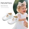 imageFelix ampamp Flora Soft Sole Baby Shoes  Infant Baby Girls Ballet Flats Moccasinss Rubber Sole Walking Crib ShoesBn37white