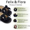 imageFelix ampamp Flora Soft Sole Baby Shoes  Infant Baby Girls Ballet Flats Moccasinss Rubber Sole Walking Crib ShoesBn38black