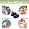 imageFelix ampamp Flora Soft Sole Baby Shoes  Infant Baby Girls Ballet Flats Moccasinss Rubber Sole Walking Crib ShoesBn38black