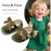 imageFelix ampamp Flora Soft Sole Baby Shoes  Infant Baby Girls Ballet Flats Moccasinss Rubber Sole Walking Crib ShoesBn38olive Green