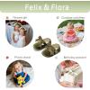imageFelix ampamp Flora Soft Sole Baby Shoes  Infant Baby Girls Ballet Flats Moccasinss Rubber Sole Walking Crib ShoesBn38olive Green