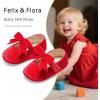 imageFelix ampamp Flora Soft Sole Baby Shoes  Infant Baby Girls Ballet Flats Moccasinss Rubber Sole Walking Crib ShoesBn38red