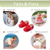 imageFelix ampamp Flora Soft Sole Baby Shoes  Infant Baby Girls Ballet Flats Moccasinss Rubber Sole Walking Crib ShoesBn38red