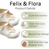 imageFelix ampamp Flora Soft Sole Baby Shoes  Infant Baby Girls Ballet Flats Moccasinss Rubber Sole Walking Crib ShoesBn39ivory White