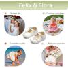 imageFelix ampamp Flora Soft Sole Baby Shoes  Infant Baby Girls Ballet Flats Moccasinss Rubber Sole Walking Crib ShoesBn39ivory White