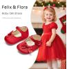 imageFelix ampamp Flora Soft Sole Baby Shoes  Infant Baby Girls Ballet Flats Moccasinss Rubber Sole Walking Crib ShoesBn39red