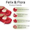 imageFelix ampamp Flora Soft Sole Baby Shoes  Infant Baby Girls Ballet Flats Moccasinss Rubber Sole Walking Crib ShoesBn39red