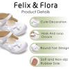 imageFelix ampamp Flora Soft Sole Baby Shoes  Infant Baby Girls Ballet Flats Moccasinss Rubber Sole Walking Crib ShoesBn39white