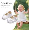 imageFelix ampamp Flora Soft Sole Baby Shoes  Infant Baby Girls Ballet Flats Moccasinss Rubber Sole Walking Crib ShoesBn39white