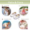 imageFelix ampamp Flora Soft Sole Baby Shoes  Infant Baby Girls Ballet Flats Moccasinss Rubber Sole Walking Crib ShoesBn39white