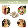imageFelix ampamp Flora Soft Sole Baby Shoes  Infant Baby Girls Ballet Flats Moccasinss Rubber Sole Walking Crib ShoesBn42gold