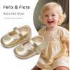 imageFelix ampamp Flora Soft Sole Baby Shoes  Infant Baby Girls Ballet Flats Moccasinss Rubber Sole Walking Crib ShoesBn42gold