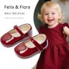 imageFelix ampamp Flora Soft Sole Baby Shoes  Infant Baby Girls Ballet Flats Moccasinss Rubber Sole Walking Crib ShoesBn42pl Burgundy