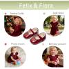 imageFelix ampamp Flora Soft Sole Baby Shoes  Infant Baby Girls Ballet Flats Moccasinss Rubber Sole Walking Crib ShoesBn42pl Burgundy