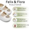 imageFelix ampamp Flora Soft Sole Baby Shoes  Infant Baby Girls Ballet Flats Moccasinss Rubber Sole Walking Crib ShoesBn42pl White