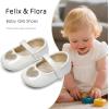 imageFelix ampamp Flora Soft Sole Baby Shoes  Infant Baby Girls Ballet Flats Moccasinss Rubber Sole Walking Crib ShoesBn42pl White