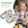 imageFelix ampamp Flora Soft Sole Baby Shoes  Infant Baby Girls Ballet Flats Moccasinss Rubber Sole Walking Crib ShoesBn42silver